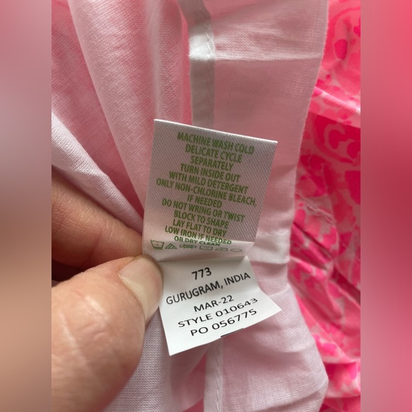 New Lilly Pulitzer Womens Pollie Cotton Dress Pink Shandy Invest A Gator Size 6 - Picture 16 of 16